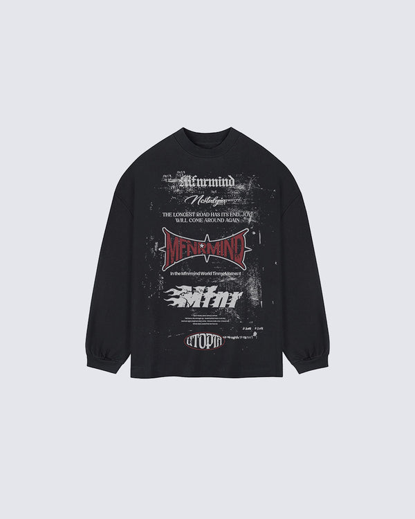 Niche Street Letter Print Heavyweight T-Shirt