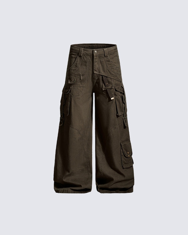 New Solid Color  Multi-Pocket Cargo Pants