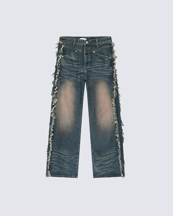 Heavy Industry Tassel Disrupted Deconstructed Jeans
