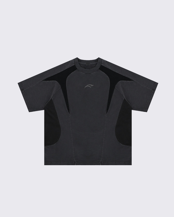 Retro Panel Design Short Sleeve T-Shirt – Men’s Loose Fit Streetwear Tee