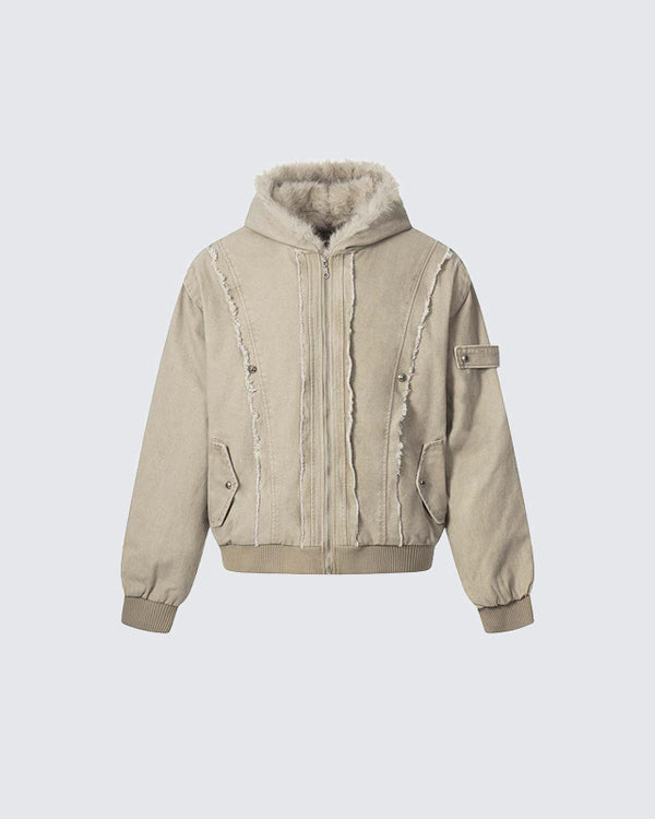 New Patchwork Thick Hooded Cotton Jacket