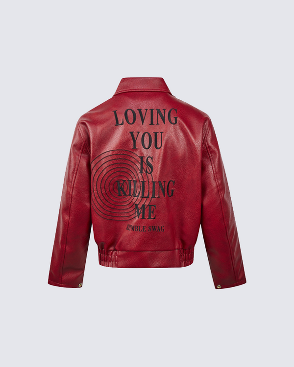 Loving You PU Leather Jacket