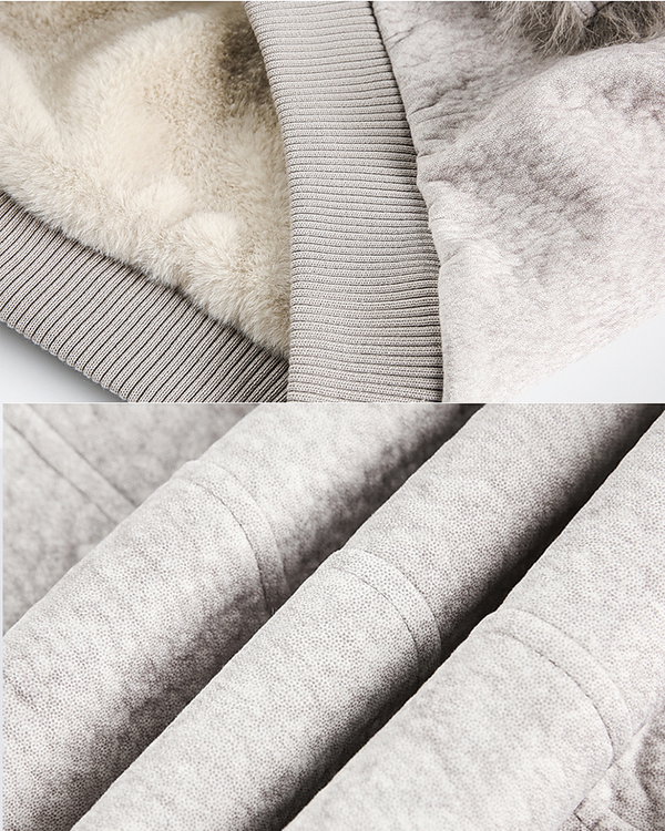 Faux Fur Collar Fleece Jacket