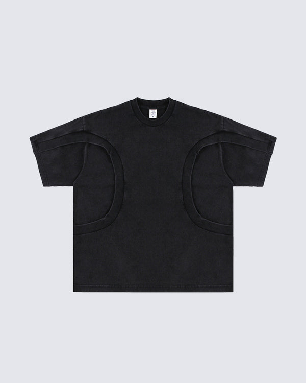 Black Deconstructed Loose-Fit T-Shirt