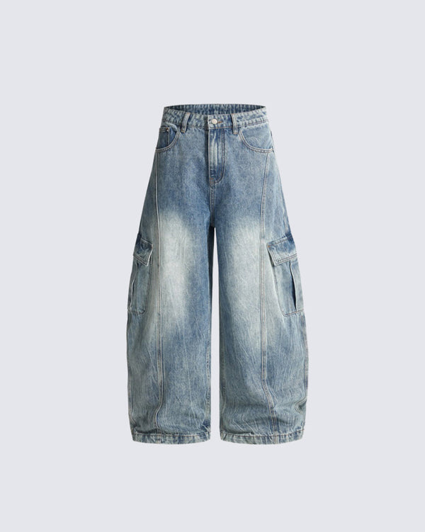 American Vintage Curved Seam Denim Pants – Relaxed Fit Jeans