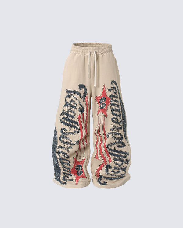 New Winter American Street Style Fleece Sweatpants