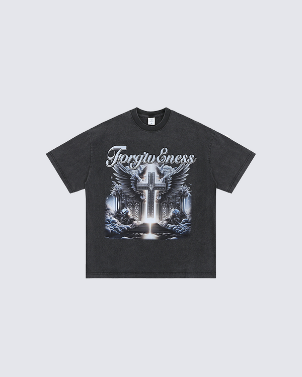 "Forgiveness" Graphic Cross T-shirt - Black