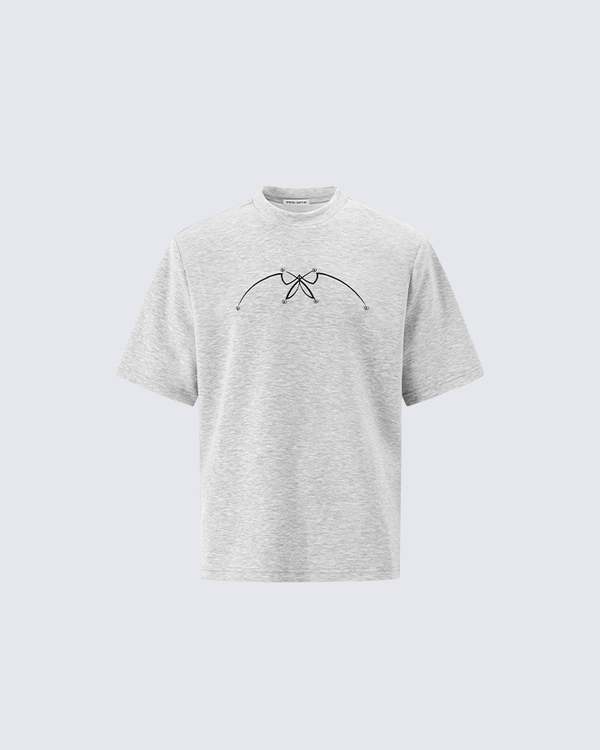 Studded Abstract Line Art Graphic Tee
