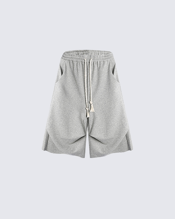 Minimalist Gray Drawstring Shorts