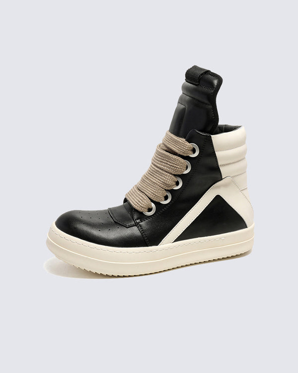 Two-Tone High-Top Casual Sneakers