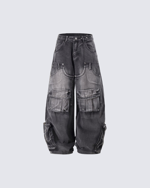 Vintage Heavy Duty Wasteland Style Wide-Leg Pants