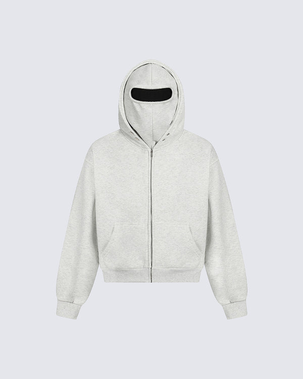 Winter New Full-Face Hooded Zip Sweatshirt