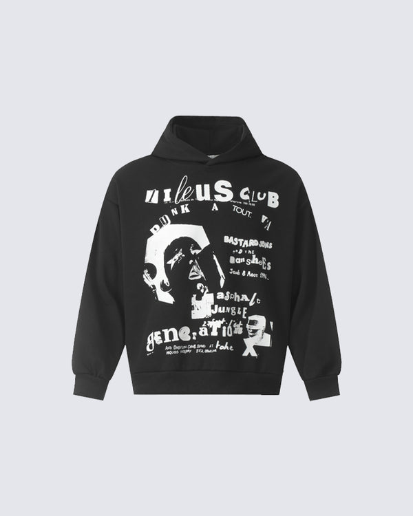 Retro Punk Print Hoodie