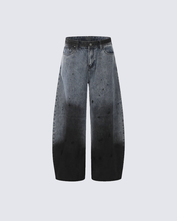 Retro Curved Blade Denim Pants