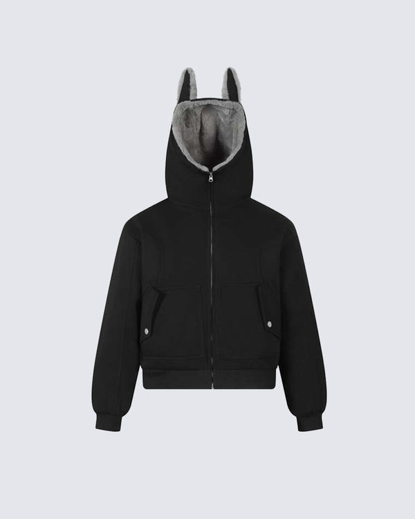 American Style Thick Doberman Design Hooded Jacket