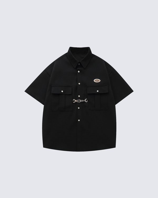 Oversized Utility Shirt with Chain Detail