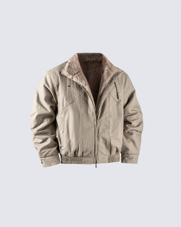 Fleece-Lined Vintage Workwear Jacket