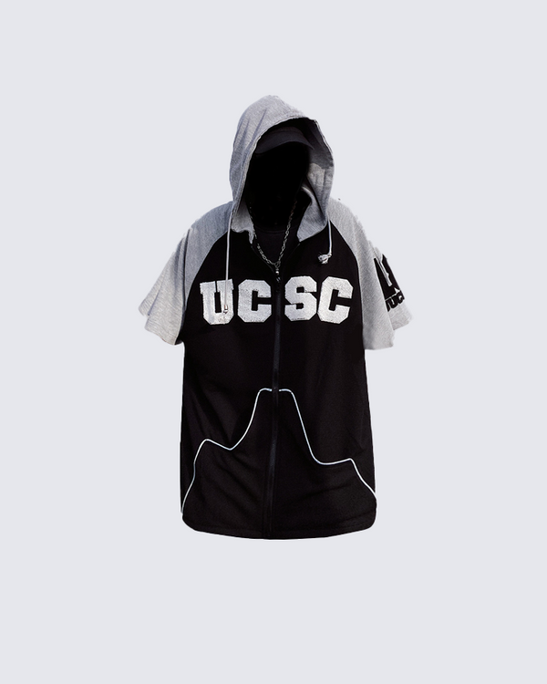 Colorblock UCSC Short Sleeve Zip Hoodie Streetwear