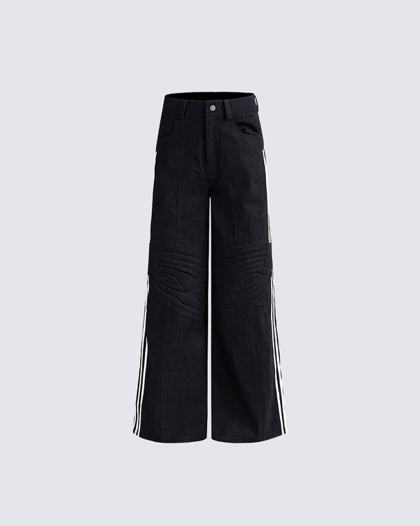 Four-Stripes Panel Casual Trousers