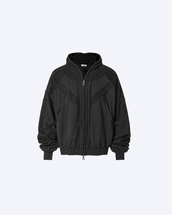 Urban Edge Oversized Zip-Up Jacket – Black