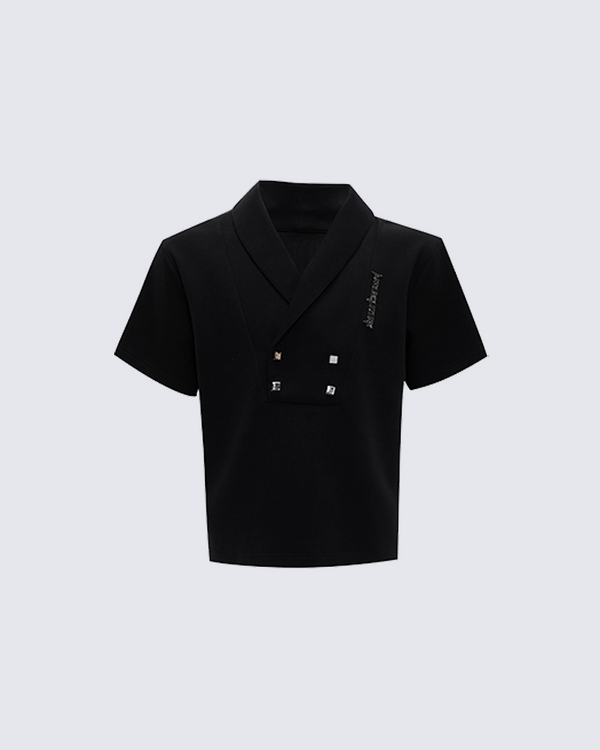 Modern Button-Up Collar T-Shirt