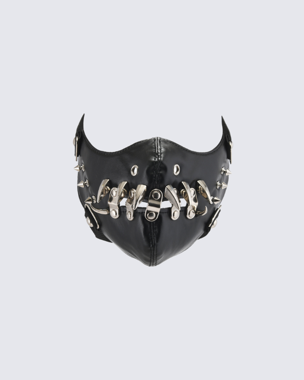 Punk Metal Rivet Leather Face Mask