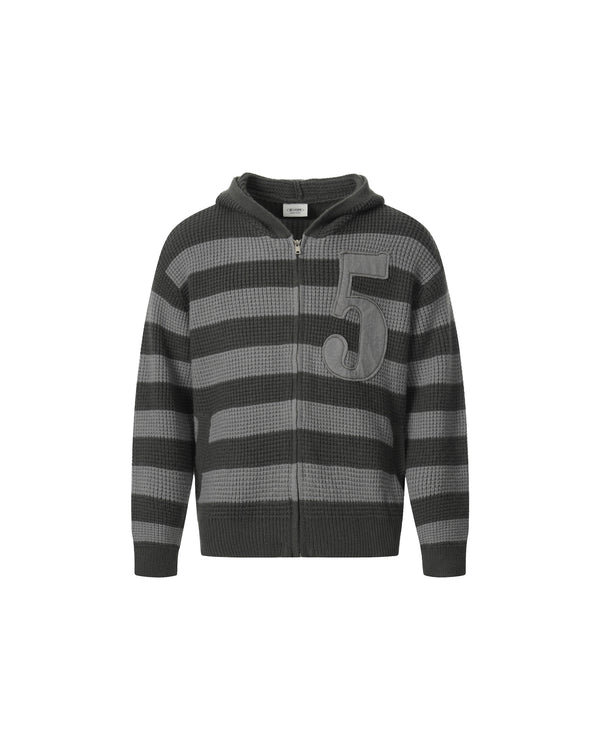 European-American Retro Striped Hooded Cardigan