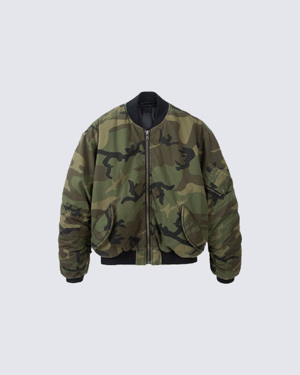 Camouflage Padded Bomber Jacket