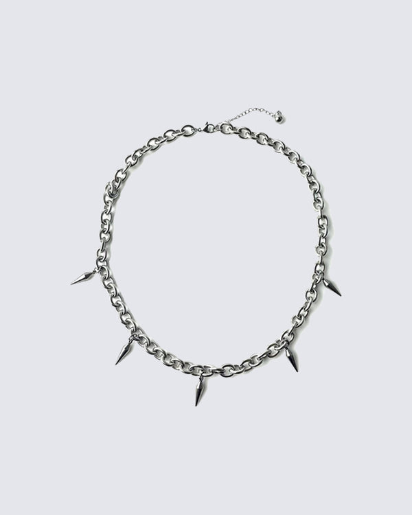 Metal Spike Chain Necklace