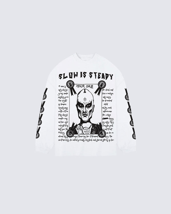 High-Street American Abstract Masked Figure Print T-Shirt