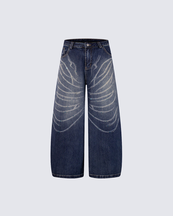 American Street Rhinestone Butterfly Jeans