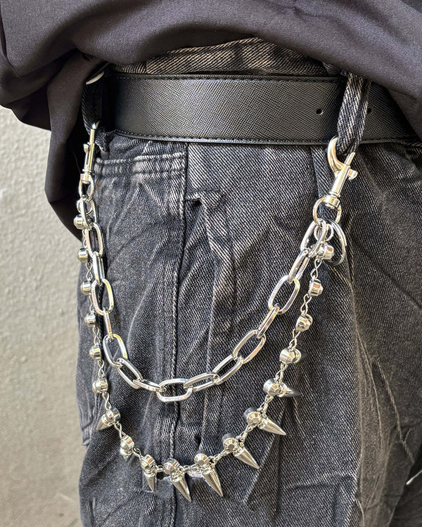 Dark Punk Metal Bullet Pants Chain & Necklace