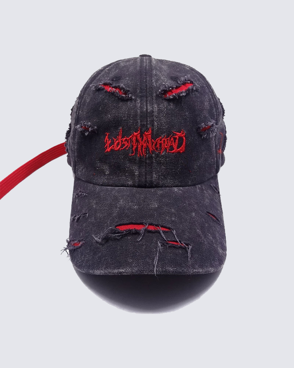 Distressed Logo Embroidered Cap