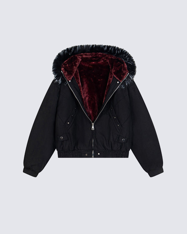 Faux Fur-Lined Hooded Coats