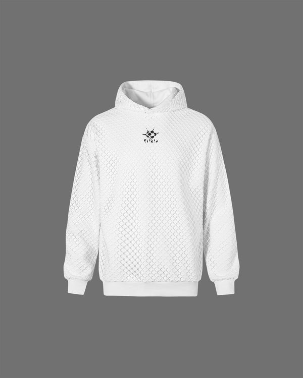KIIKIO Cracked Eye Graphic Mesh Double-Layer Hoodie