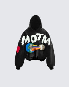 Foam Letter Graffiti Hoodie