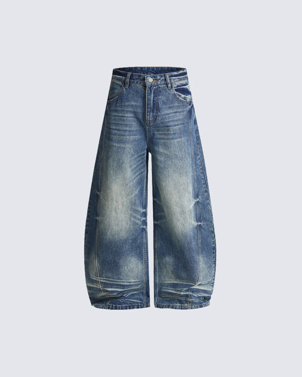 American Street Curved Blade Design Jeans