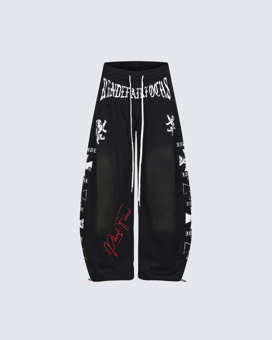 Dark Graffiti Patchwork Cargo Jeans - Y2K Streetwear & Gothic