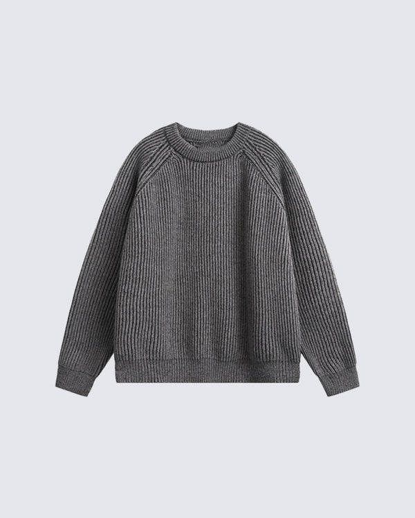 Minimalist Knitted Crewneck Sweater