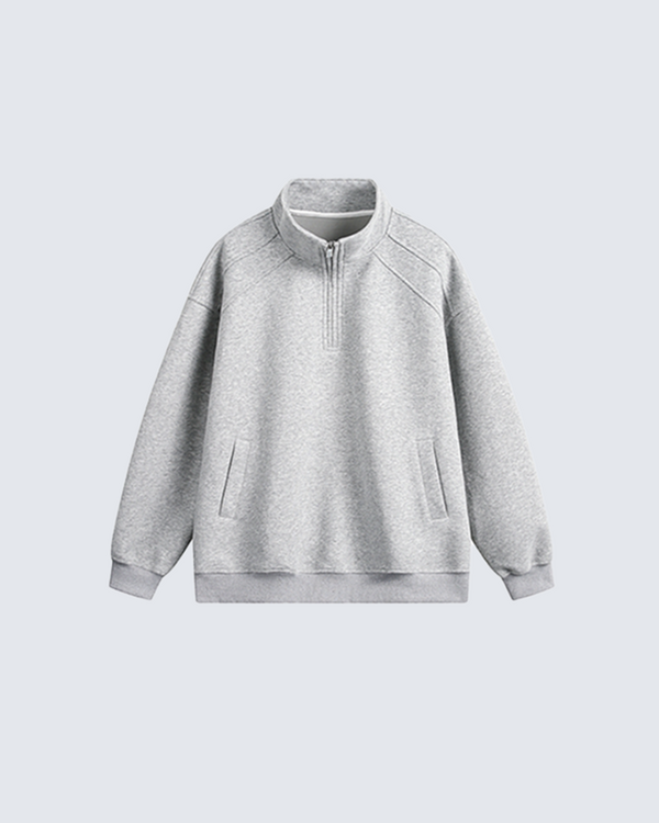 Light Grey Quarter-Zip Sweatshirt