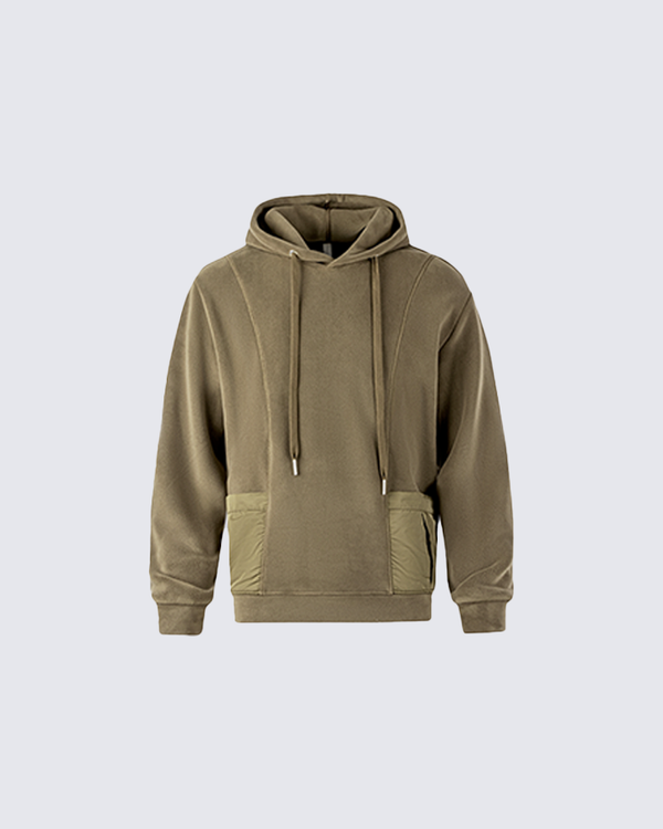Contrast Pocket Fleece Hoodie