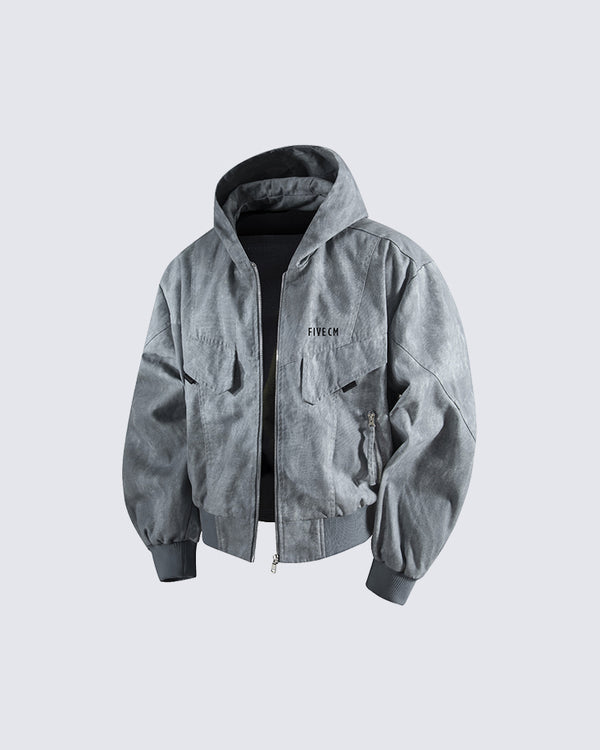 Tie-Dye Denim Bomber Jacket
