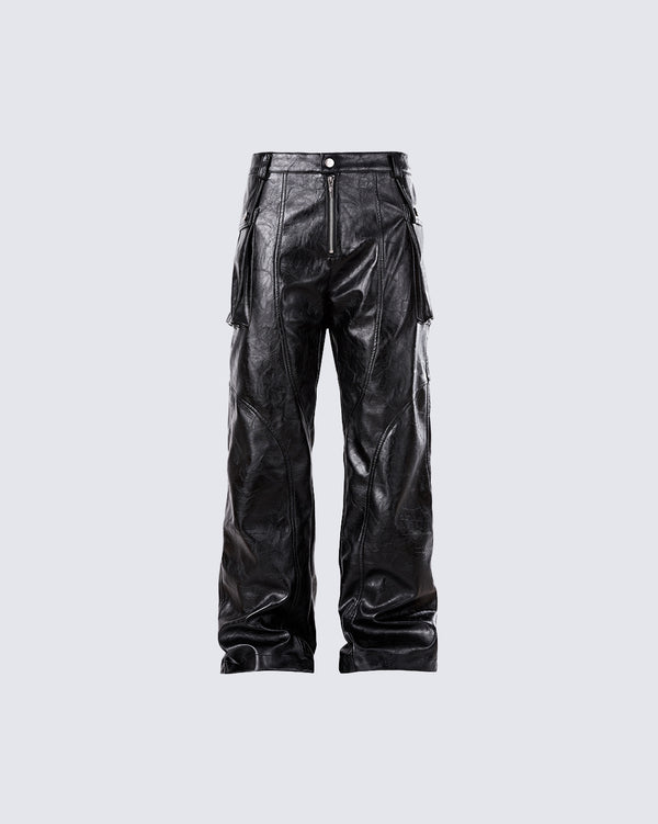Vintage Washed Flared Moto Pants