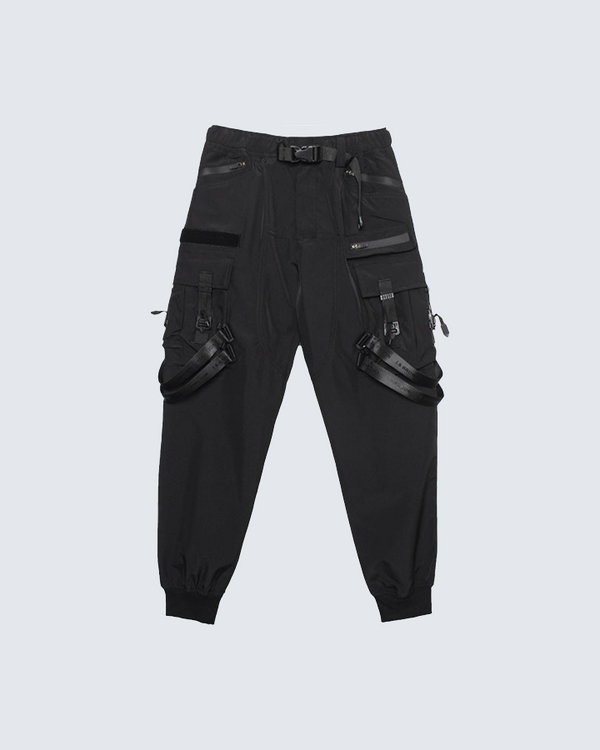 Black Techwear Tactical Cargo Pants