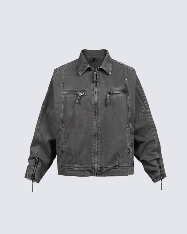 Oversized Utility Zip Jacket