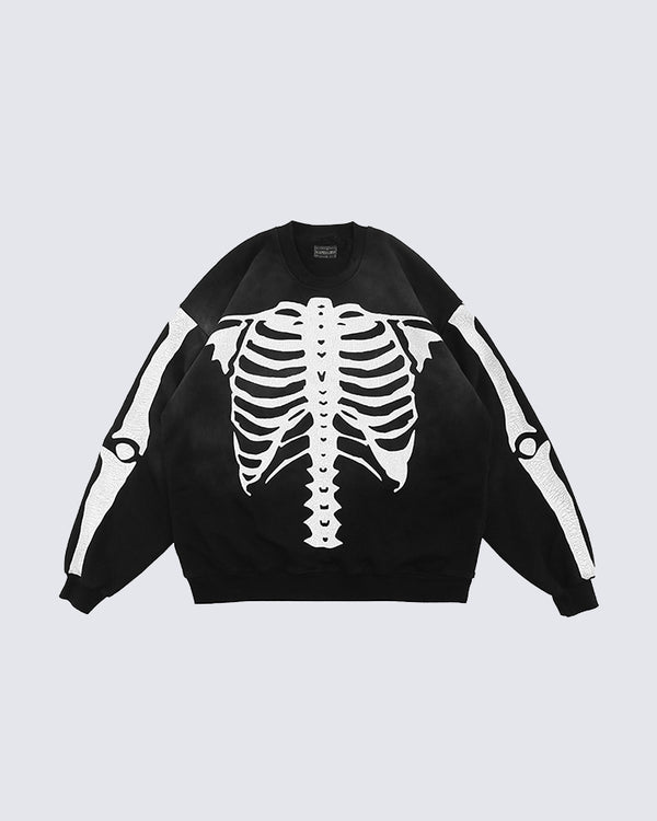 Skeleton Print Sweatshirt