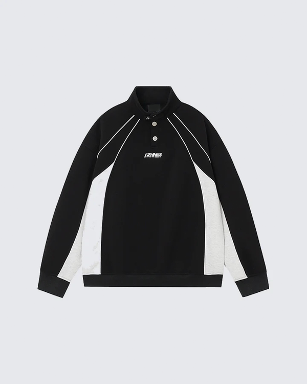 Lightweight Contrast Panel Zip sweatshirt