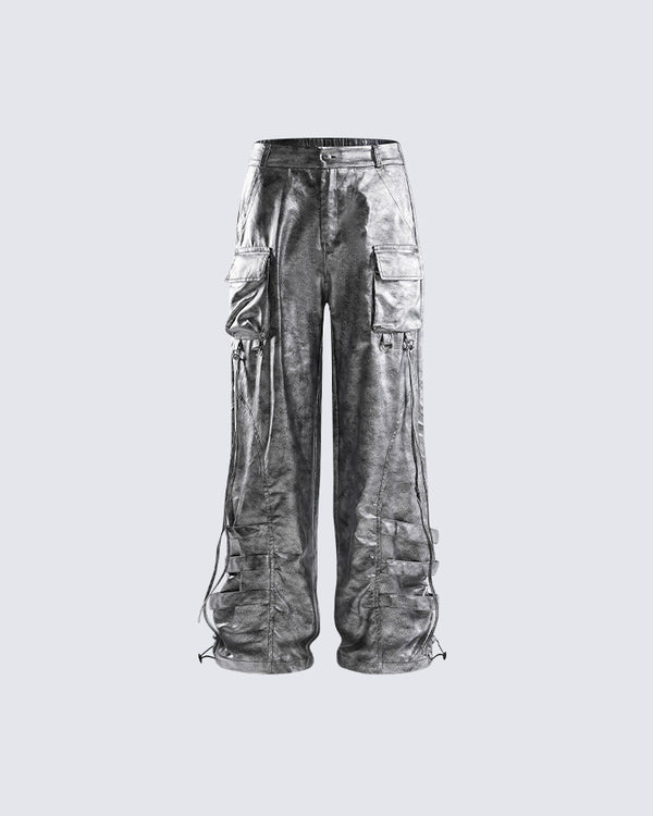 Tie-Dye Functional Multi-Pocket Elastic Waist Cargo Pants