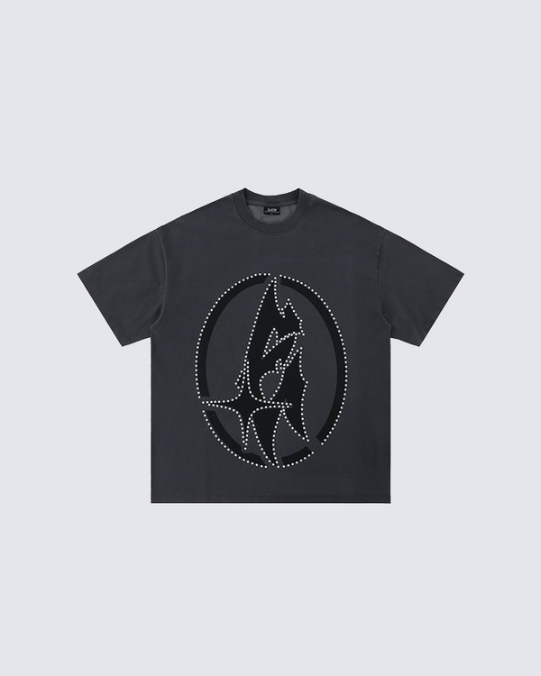 Studded Graphic Oversized T-Shirt – Bold and Trendy Design
