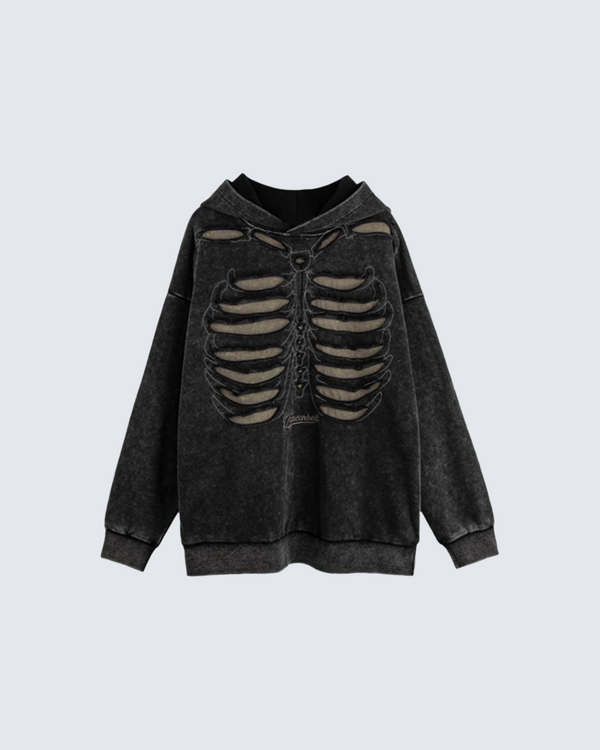 Distressed Skeleton Hoodie